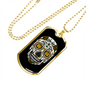 Calavera Mexican Sugar White Yellow Skull Necklace Stainless Steel or 18k Gold Dog Tag 24" Chain-Express Your Love Gifts