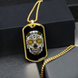 Calavera Mexican Sugar White Yellow Skull Necklace Stainless Steel or 18k Gold Dog Tag 24" Chain-Express Your Love Gifts