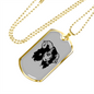 Calavera Mexican Sugar Witch Face Necklace Stainless Steel or 18k Gold Dog Tag 24" Chain-Express Your Love Gifts