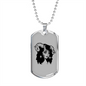 Calavera Mexican Sugar Witch Face Necklace Stainless Steel or 18k Gold Dog Tag 24" Chain-Express Your Love Gifts