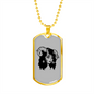 Calavera Mexican Sugar Witch Face Necklace Stainless Steel or 18k Gold Dog Tag 24" Chain-Express Your Love Gifts