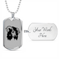Calavera Mexican Sugar Witch Face Necklace Stainless Steel or 18k Gold Dog Tag 24" Chain-Express Your Love Gifts