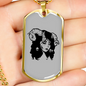 Calavera Mexican Sugar Witch Face Necklace Stainless Steel or 18k Gold Dog Tag 24" Chain-Express Your Love Gifts