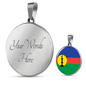 Caledonia Flag Necklace Circle Pendant Stainless Steel or 18k Gold 18-22"-Express Your Love Gifts