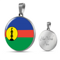 Caledonia Flag Necklace Circle Pendant Stainless Steel or 18k Gold 18-22"-Express Your Love Gifts