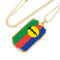 Caledonia Flag Necklace Stainless Steel or 18k Gold Dog Tag 24" Chain-Express Your Love Gifts