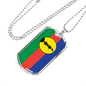 Caledonia Flag Necklace Stainless Steel or 18k Gold Dog Tag 24" Chain-Express Your Love Gifts