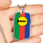 Caledonia Flag Necklace Stainless Steel or 18k Gold Dog Tag 24" Chain-Express Your Love Gifts
