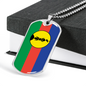 Caledonia Flag Necklace Stainless Steel or 18k Gold Dog Tag 24" Chain-Express Your Love Gifts
