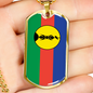 Caledonia Flag Necklace Stainless Steel or 18k Gold Dog Tag 24" Chain-Express Your Love Gifts