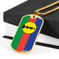 Caledonia Flag Necklace Stainless Steel or 18k Gold Dog Tag 24" Chain-Express Your Love Gifts
