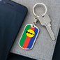Caledonia Flag Swivel Keychain Dog Tag Stainless Steel or 18k Gold-Express Your Love Gifts