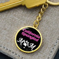 California Spangled Cat Mom Keychain Stainless Steel or 18k Gold Circle Pendant-Express Your Love Gifts