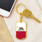 California State Flag Keychain Dog Tag Stainless Steel or 18k Gold-Express Your Love Gifts