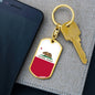 California State Flag Keychain Dog Tag Stainless Steel or 18k Gold-Express Your Love Gifts