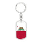 California State Flag Keychain Dog Tag Stainless Steel or 18k Gold-Express Your Love Gifts