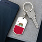 California State Flag Keychain Dog Tag Stainless Steel or 18k Gold-Express Your Love Gifts