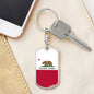 California State Flag Keychain Dog Tag Stainless Steel or 18k Gold-Express Your Love Gifts