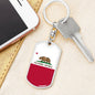 California State Flag Keychain Dog Tag Stainless Steel or 18k Gold-Express Your Love Gifts