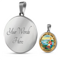 California State Seal Necklace Circle Pendant Stainless Steel or 18k Gold 18-22"-Express Your Love Gifts