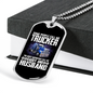 Call Me Daddy Trucker Dog Tag Stainless Steel or 18k Gold 24" Chain-Express Your Love Gifts