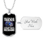 Call Me Daddy Trucker Dog Tag Stainless Steel or 18k Gold 24" Chain-Express Your Love Gifts