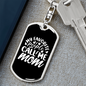 Call Me Mom Black & White Keychain Stainless Steel or 18k Gold Dog Tag Keyring-Express Your Love Gifts