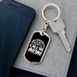 Call Me Mom Black & White Keychain Stainless Steel or 18k Gold Dog Tag Keyring-Express Your Love Gifts