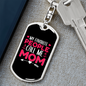 Call Me Mom Pink Keychain Stainless Steel or 18k Gold Dog Tag Keyring-Express Your Love Gifts