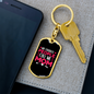 Call Me Mom Pink Keychain Stainless Steel or 18k Gold Dog Tag Keyring-Express Your Love Gifts