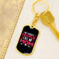 Call Me Mom Pink Keychain Stainless Steel or 18k Gold Dog Tag Keyring-Express Your Love Gifts