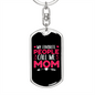 Call Me Mom Pink Keychain Stainless Steel or 18k Gold Dog Tag Keyring-Express Your Love Gifts