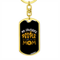 Call Me Mom Sunflower Keychain Stainless Steel or 18k Gold Dog Tag Keyring-Express Your Love Gifts