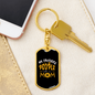 Call Me Mom Sunflower Keychain Stainless Steel or 18k Gold Dog Tag Keyring-Express Your Love Gifts