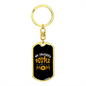 Call Me Mom Sunflower Keychain Stainless Steel or 18k Gold Dog Tag Keyring-Express Your Love Gifts