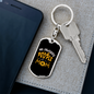 Call Me Mom Sunflower Keychain Stainless Steel or 18k Gold Dog Tag Keyring-Express Your Love Gifts