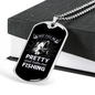 Call Me Pretty And Take Me Fishing Necklace Stainless Steel or 18k Gold Dog Tag 24" Chain-Express Your Love Gifts