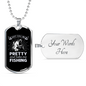 Call Me Pretty And Take Me Fishing Necklace Stainless Steel or 18k Gold Dog Tag 24" Chain-Express Your Love Gifts