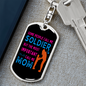 Call me Soldier Mom Keychain Stainless Steel or 18k Gold Dog Tag Keyring-Express Your Love Gifts