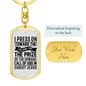 Call Of God Keychain Stainless Steel or 18k Gold Dog Tag Keyring-Express Your Love Gifts