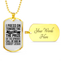 Call Of God Necklace Stainless Steel or 18k Gold Dog Tag 24" Chain-Express Your Love Gifts