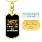 Call To Self-Denial Keychain Stainless Steel or 18k Gold Dog Tag Keyring-Express Your Love Gifts