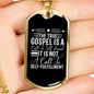 Call To Self Denial Necklace Stainless Steel or 18k Gold Dog Tag 24" Chain-Express Your Love Gifts