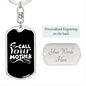 Call Your Mother Mom Keychain Stainless Steel or 18k Gold Dog Tag Keyring-Express Your Love Gifts