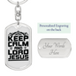 Calm And Lord Jesus Keychain Stainless Steel or 18k Gold Dog Tag Keyring-Express Your Love Gifts