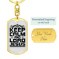 Calm And Lord Jesus Keychain Stainless Steel or 18k Gold Dog Tag Keyring-Express Your Love Gifts