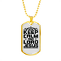 Calm And Lord Jesus Necklace Stainless Steel or 18k Gold Dog Tag 24" Chain-Express Your Love Gifts