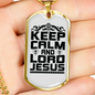 Calm And Lord Jesus Necklace Stainless Steel or 18k Gold Dog Tag 24" Chain-Express Your Love Gifts