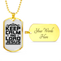Calm And Lord Jesus Necklace Stainless Steel or 18k Gold Dog Tag 24" Chain-Express Your Love Gifts