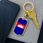 Cambodia Flag Keychain Dog Tag Stainless Steel or 18k Gold-Express Your Love Gifts